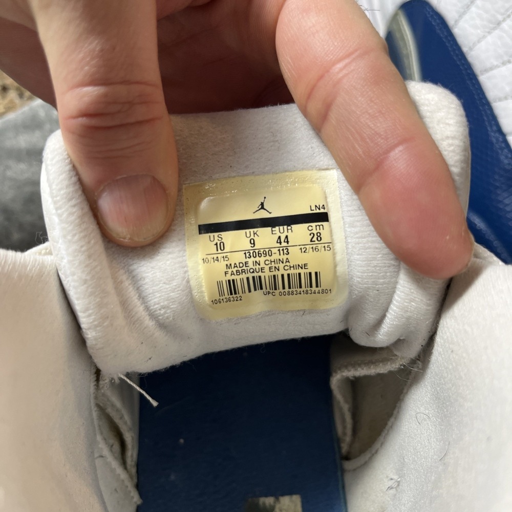 Nike‎ Air Jordan 12 Retro French Blue White Men's Size 10 Basketball Sneakers - Picture 5 of 10